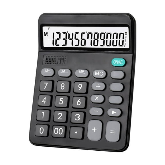 Wdhugt 12 Digit Voice Calculator With Large Display For Office Finance Accounting Student Use Black Plastic Material Black