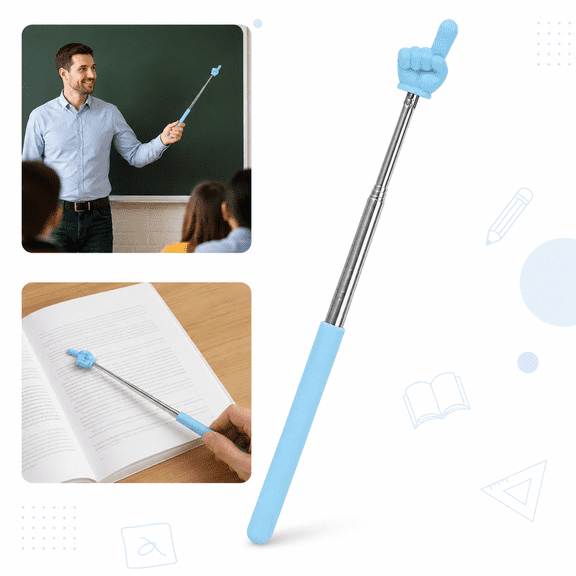 Telescopic Teacher Pointer Stick, Retractable Finger Hand Pointer, 8.46-27.36 in, for Classroom Whiteboard Reading Presentation, Random Color