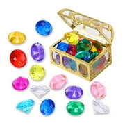Wdhugt Treasure Box Diving Diamond Set For Kids Pool Party Toy Pirate Treasure Hunt Game With Plastic Gems And Chest