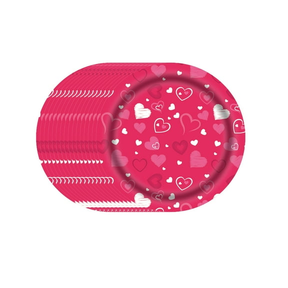 Wdhugt Valentine'S Day Disposable Paper Utensils Set Of 16 Pieces In Pink Unique Shape For Parties And Dating Use Practical And Convenient For Food And Beverage No Cleanup Needed