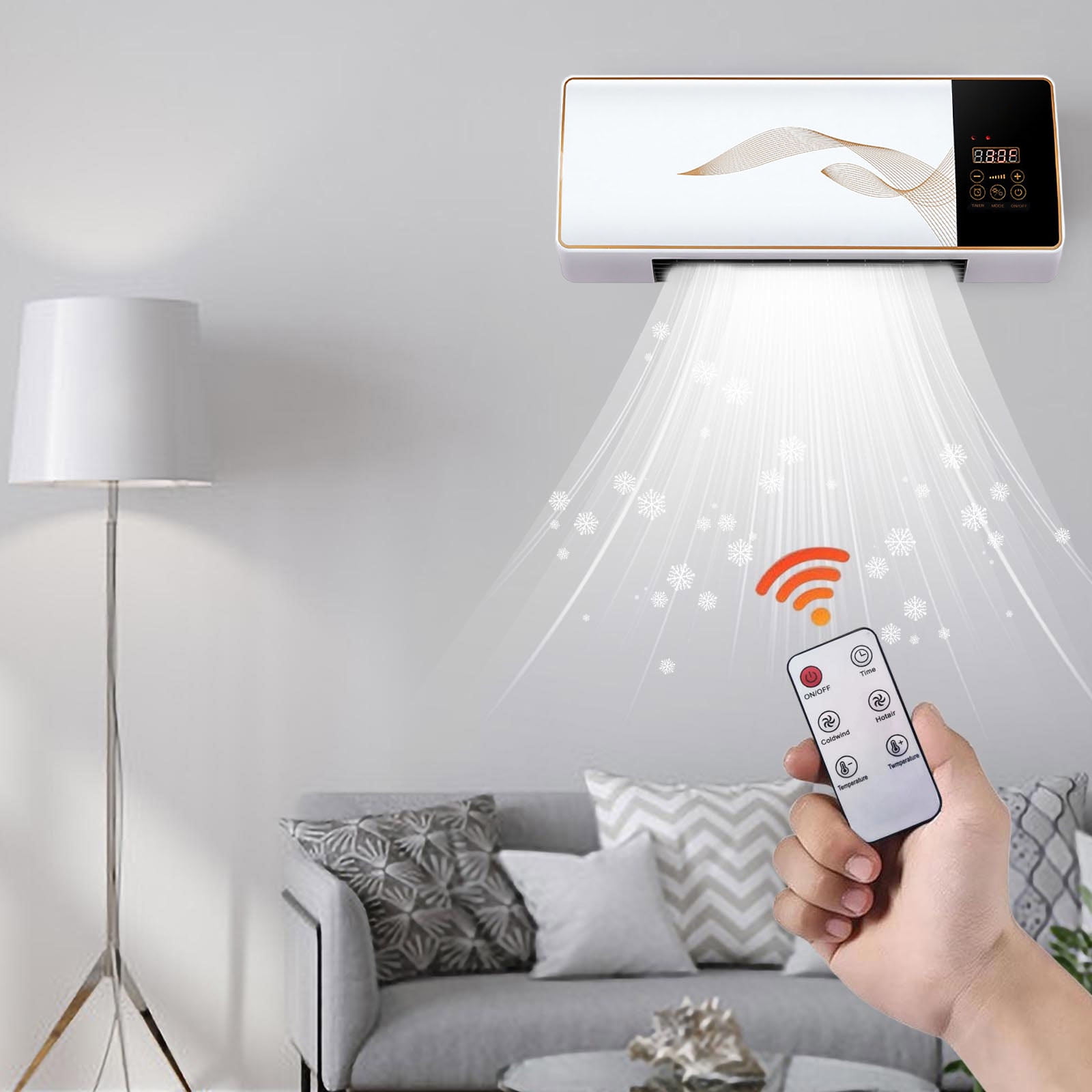 Wdhugt Wall Ac Split Max Aire Acondicionado Portatil 2 In 1 Portable Smart Air Fan Heater And Fan Combo With Digital Display Remote Split Air Conditioner for Home Office Bedroom Rated Power 2000W
