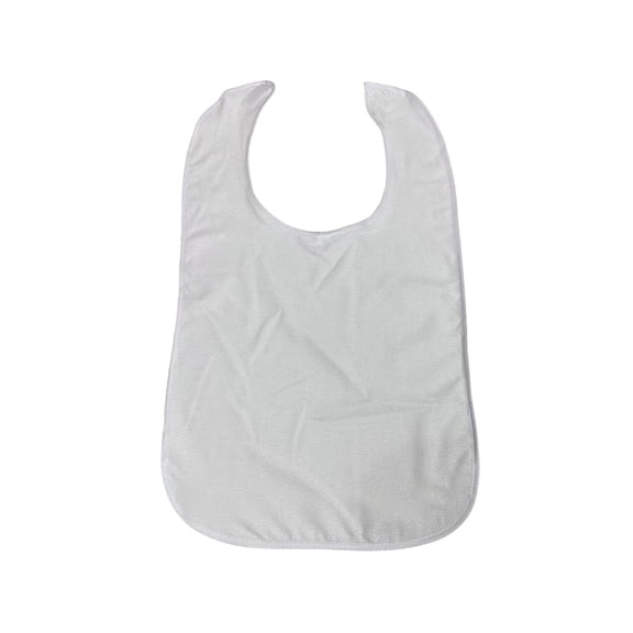 Wdhugt Waterproof And Stain Resistant Feeding Bib For Elderly Care With Adjustable Straps Mealtime Assistance White Polyester Material 29.53 X 17.72 Inches Adult Bib White