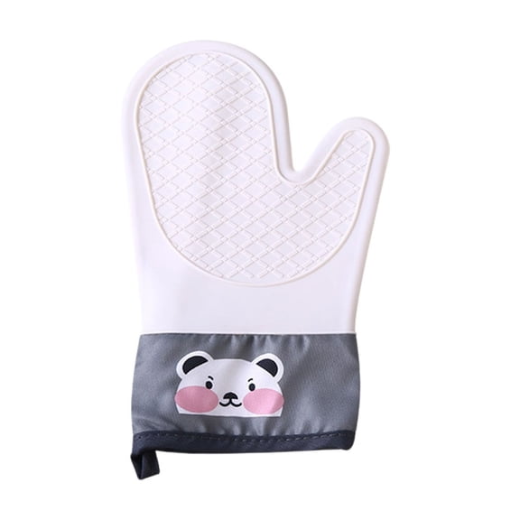 Wdhugt White Heat Resistance Gloves For Kitchen Use With Non Slip Grip White Silica Gel Build 11.22 X 6.69 X 0.39 Inches Protective Glove For Hot Cookware White