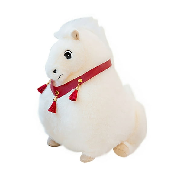 Wdhugt White Plush Horse Doll For Gift And Decoration Short Plush Material Large Size For Children And Adults Toy Ornament For Year Of The Horse B