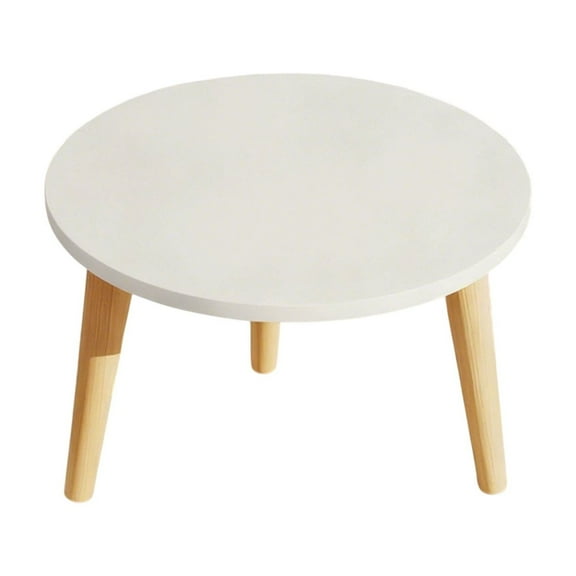 Wdhugt White Small Round Coffee Table For Living Room Sofa Side Bedside Balcony Tea Table Wood Material 11.81X11.81X11.81 Inches Home Decor Accent Round Table White