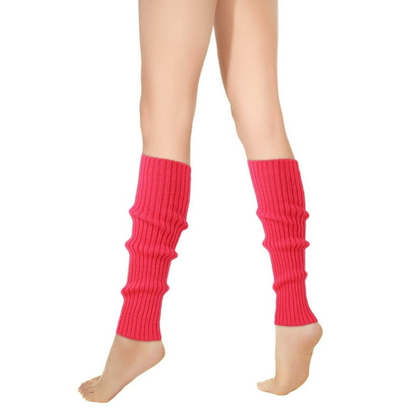 Wdhugt Winter Warm Socks For Women Solid Color 1980S To 1990S Yoga Sports Socks In Hot Pink Free Size 15.75 Inches Long 3.15 Inches Wide Acrylic Material Socks Hot Pink