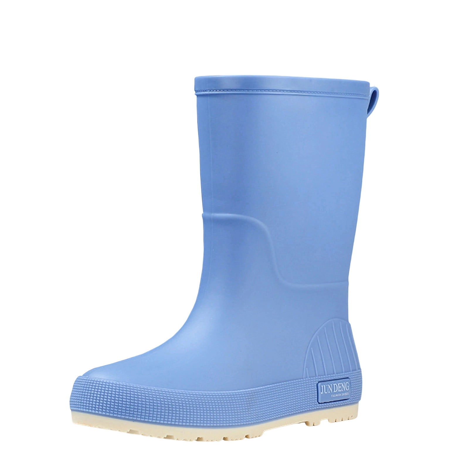 Wdhugt Women Mid-Calf Rain Boots Casual Versatile Cool Eye-Catching Waterproof Trendy Outdoor Fall Winter Comfortable Height-Increasing Heel Material Pvc Size 3 Us Foot Length 8.86 Inches