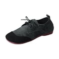 thumbnail image 1 of Wdhugt Women'S Black Pu Lace Up Loafers Casual Flat Soft Sole Round Toe Front Tie Shoes Size Eu 41 Us 8.5, 1 of 9