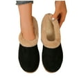 thumbnail image 1 of Wdhugt Women'S Casual Flat Heel Ankle Boots Comfortable Flocked Fabric Warm Round Toe Shoes Available In Black Size 37 Eu 37 Uk 4 Us 6 Foot Length 9.25 Inches, 1 of 6
