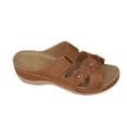 thumbnail image 1 of Wdhugt Women'S Casual Flat Sandals One-Strap Design Round Toe With Flower Details Available In Brown Size 39 Eu 38 Uk 5 Us 7 Foot Length 9.65 Inches, 1 of 9