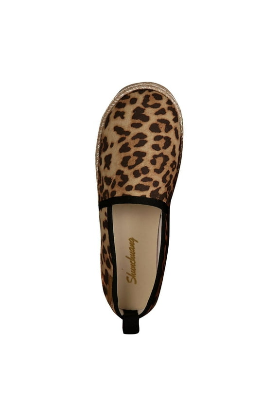 Women'S Casual Flat Shoes Slip-On Design Round Toe Jute Rope Detail Pu Upper Rubber Sole For Casual Daily Activities Us Size 9.5