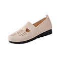thumbnail image 1 of Wdhugt Women'S Casual Round Toe Closed Heel Flat Soft Sole Slip On Loafers With Breathable Mesh For Plus Size Footwear In Beige Size Us 5.5, 1 of 6