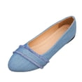 thumbnail image 1 of Wdhugt Women’S Denim Loafers Pointed Toe Flat Shoes For Casual Outdoor Wear Preshrunk Sky Blue Material Size Us 5.5 Foot Length 9.06 Inches, 1 of 9