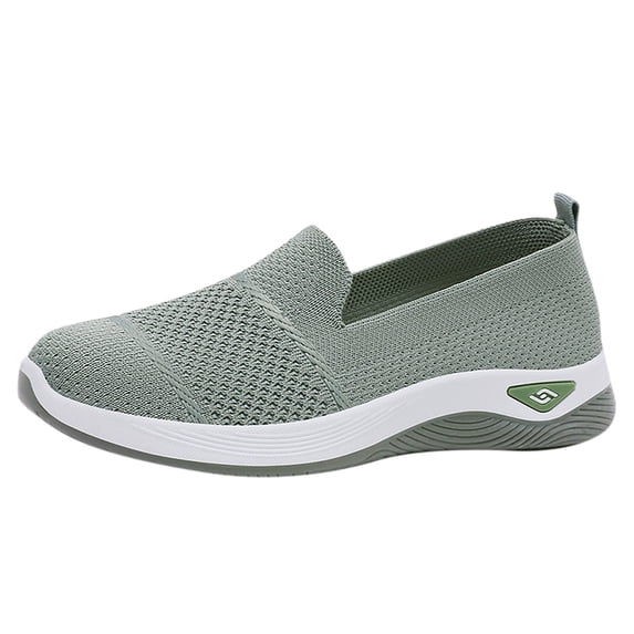 Wdhugt Women'S Large Size Casual Mesh Slip On Shoes Soft Sole Breathable Round Toe Footwear Mesh Material Navy Size 41 Eu Corresponding To Us 8.5 With 0.79 Inch Heel Height