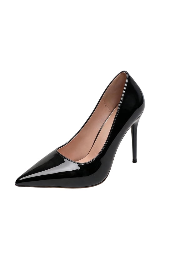 Women'S Pointed Toe Closed Toe High Heel Pumps With 3.94 Inch Stiletto Heel Pu Leather For Casual Office And Party Us 5.5