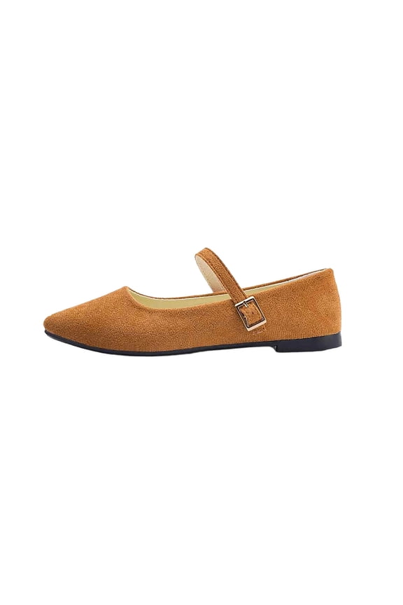 Women'S Pointed Toe One-Button Low Heel Shoes Elegant Comfortable Versatile Casual For Spring Summer Plus Size Flock Us 8.5 Brown