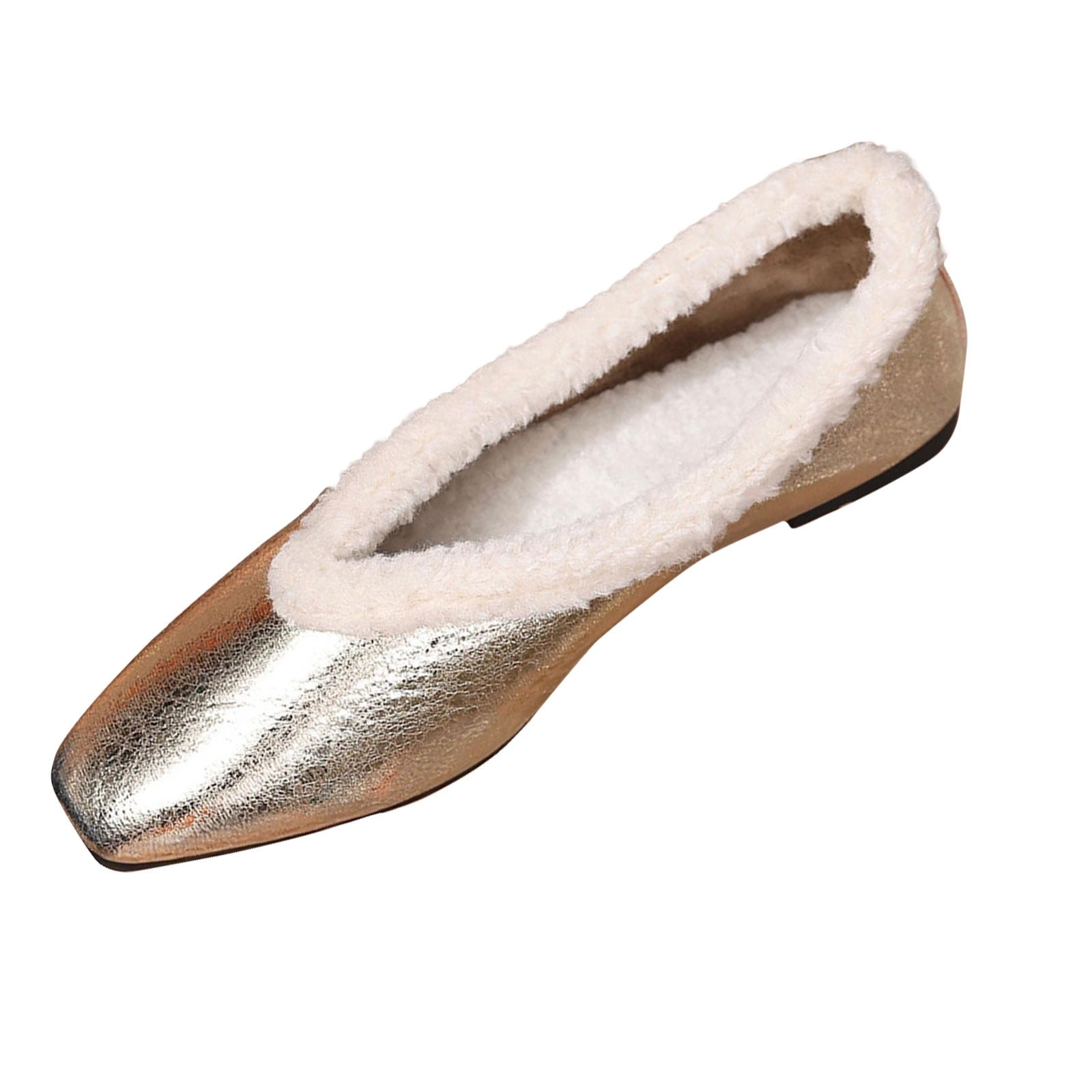 Wdhugt Women Slip On Loafers Square Toe Flat Shoes Casual Comfort Daily ...
