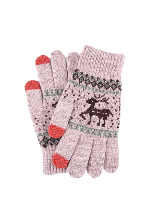 Women Winter Gloves For Outdoor Use Touch Screen Enabled Warm Retention Insulated Soft Gloves In Khaki Color Acrylic Material Free Size 4.33 Inches Width Khaki