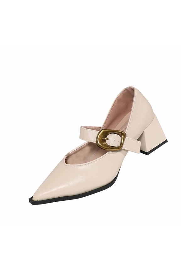 Womens Round Toe Flats Loafers Soft Leather Slip On Casual Comfort Shoes Beige Size 39 Eu 7 Us 24.5Cm/9.65In