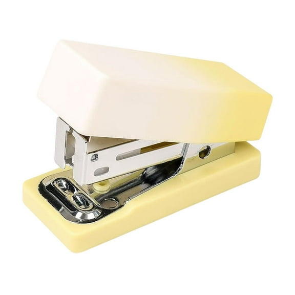 Wdhugt Yellow Mini Stapler With Included Refills Portable For Office Home Use In Plastic Material Compact Size 15 Sheets Capacity Smooth Binding Performance Yellow