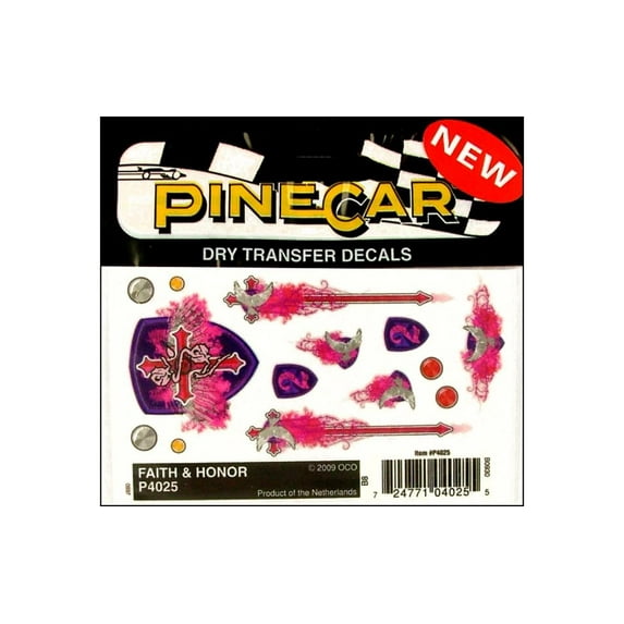 Pinecar 4025 Dry Transfer Decals Faith & Honor