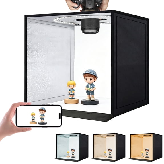Wdmiya 16"x16" Light Box Photography, Large Photo Light Box, LED Lights Dimmable & CRI＞95, Professional Photo Booth Shooting Tent Kit for Jewelry, Watches, Foods, Toys