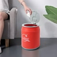thumbnail image 1 of Wdmiya 3.5 Gal Trash Can with 2 wheels, Creative Beverage Can Shape Trash Bin with Press Lid, Space Saving Recycling Bin, Wastebasket Trash Container for Home Office Dorm Car Interior Use, Red, 1 of 8