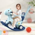 thumbnail image 1 of Wdmiya 4 in 1 Rocking Horse Ages 1-3, Baby Rocking Toy Birthday Gift for Toddlers 1-3 Years Old, Balance Bike Ride On Toys with Push Handle, Backrest and Balance Board for Baby Girl and Boy, Blue, 1 of 8