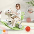 thumbnail image 1 of Wdmiya 4 in 1 Rocking Horse Ages 1-3, Baby Rocking Toy Birthday Gift for Toddlers 1-3 Years Old, Balance Bike Ride On Toys with Push Handle, Backrest and Balance Board for Baby Girl and Boy, Green, 1 of 8