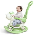 thumbnail image 1 of Wdmiya 4 in 1 Rocking Horse for Toddlers 1-3 Years Old, Baby Rocking Toy Fun Birthday Gift for 1+ Boys Girls, Ride on Toy with Detachable Balance Board，Balance Bike with Push Handle, Green, 1 of 8