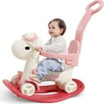 thumbnail image 1 of Wdmiya 4 in 1 Rocking Horse for Toddlers 1-3 Years Old, Baby Rocking Toy Fun Birthday Gift for 1+ Boys Girls, Ride on Toy with Detachable Balance Board，Balance Bike with Push Handle, Pink, 1 of 7