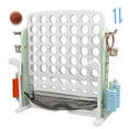 thumbnail image 1 of Wdmiya Jumbo 4-to-Score Giant Game Set, 4-in-a-Row Connect Game for Adults Kids Family Fun, Indoor Outdoor Adjustable Height Yard Family Game with w/ Golf Set, Basketball Hoop, Green White, 1 of 8