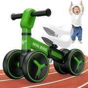 Wdmiya Baby Balance Bike, Toddler Bike with 4 Wheels, for 12-36 Months Toddler Walker Gifts Boys Girls, Kids Bike Riding Toys with Adjustable Seat, Best 1st Birthday Gift Infant Bicycle, Green
