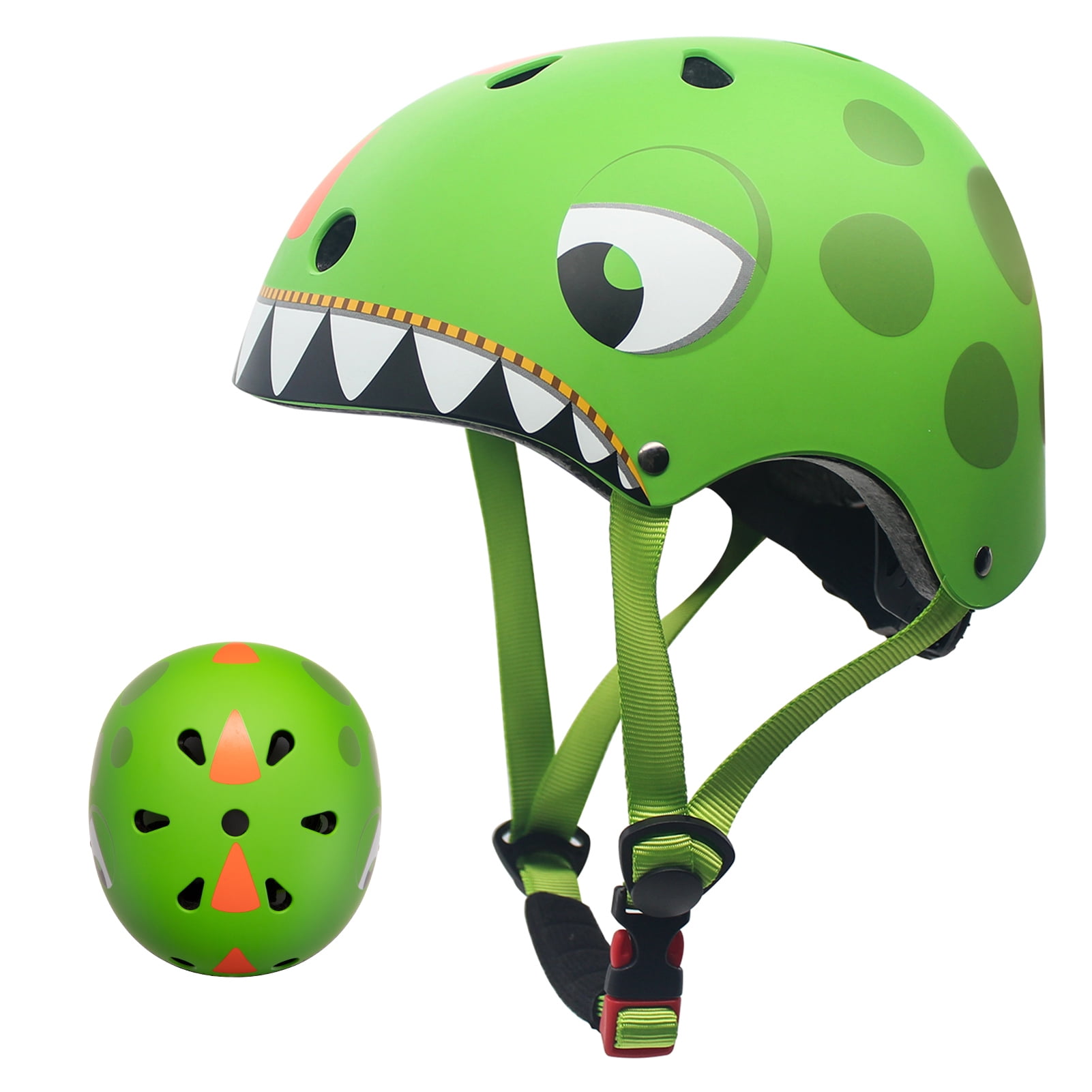 Wdmiya Kids Helmet, Toddler Bike Helmet, Baby Multi-Sport Adjustable Skateboard Helmet for Kids Boys Girls gifts Helmet for Age 2+, Green Dinosaur, S