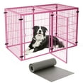 thumbnail image 1 of Wdmiya Large Dog Crate, 57 Inch Metal Kennel for Medium and Small Dogs, Safe Indoor & Outdoor XL Big Puppy Bottomless Cage with Comfort Mat, Pet Playpen Yard, Dog Fence Playpen, Pink, 1 of 7