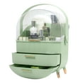 thumbnail image 1 of Wdmiya Makeup Organizer with 3 Drawers, Cosmetics Skincare Organizers with Transparent Lid, Vanity Makeup Storage，Bathroom Counter Organizer, Green, 1 of 11