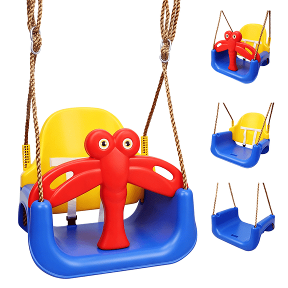 Wdmiya3-in-1 Swing Seat, Outdoor Swing, Anti-Flip Snug & Secure Detachable Swing Seat for Outside Playground, Blue