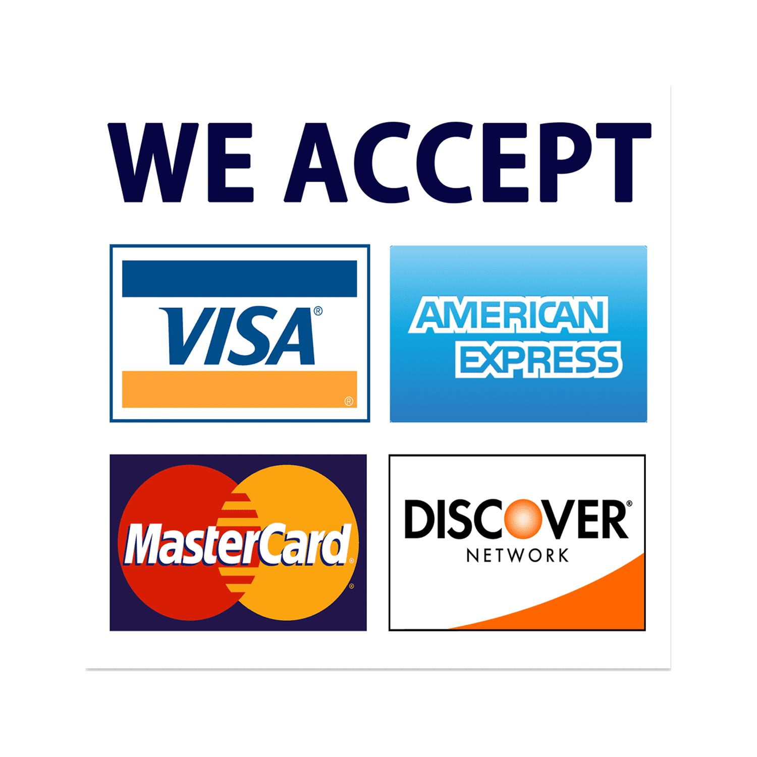 WE ACCEPT CEDIT CARDS