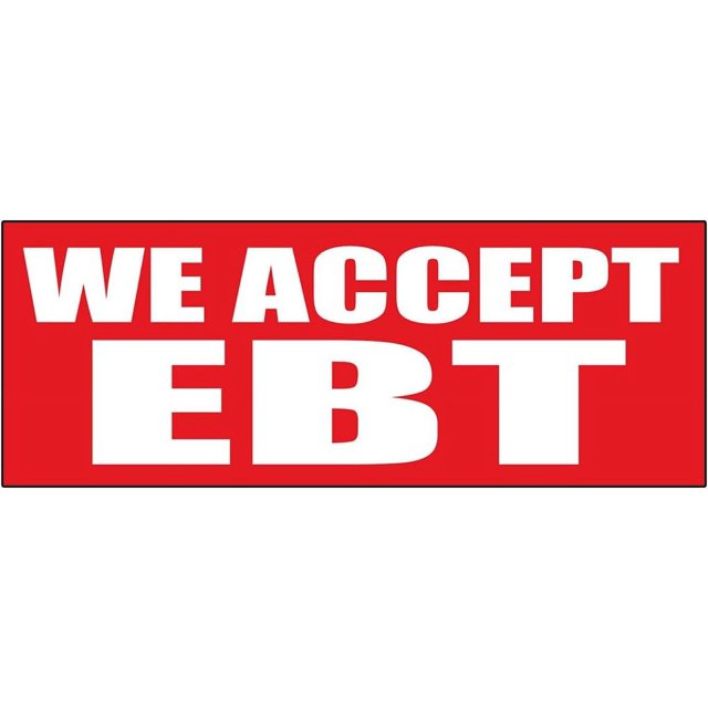 We Accept Ebt Promotion Business Decal Sticker Store Sign 9.5 x 24