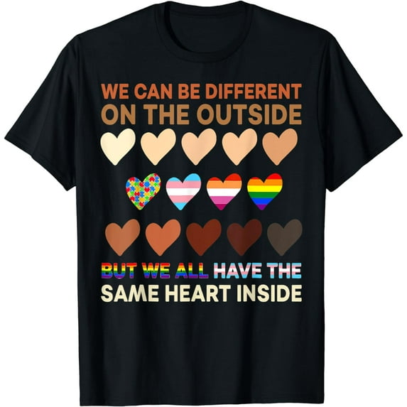 We All Have Same Heart Inside Autism African Ally LGBT Pride T-Shirt