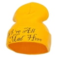 thumbnail image 1 of We All Mad Here Embroidered Long Beanie - Yellow OSFM, 1 of 5