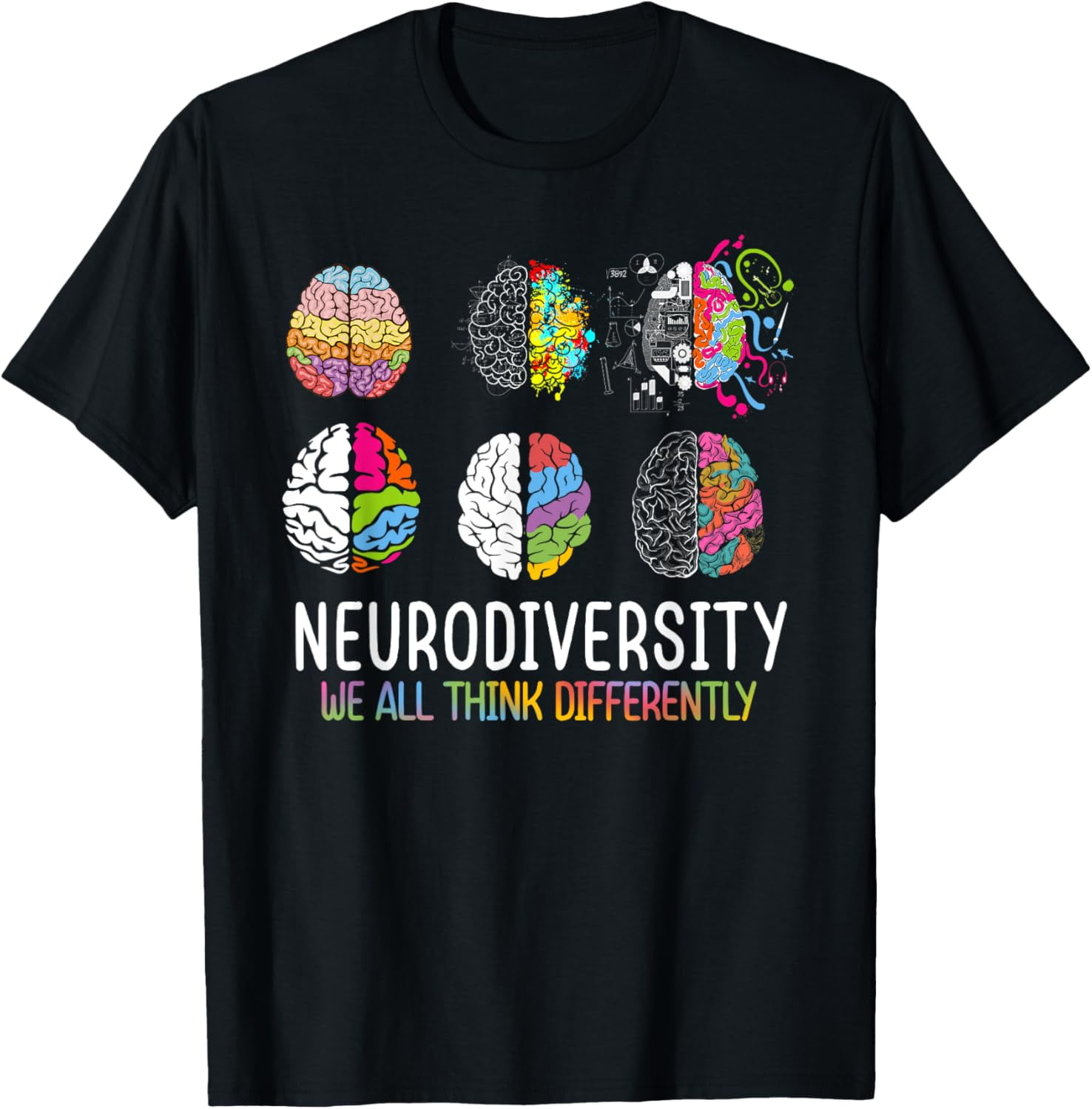 We All Think Differently Neurodiversity Shirt Autism T-ShirtMen 