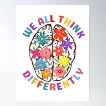 We All Think Differently Poster Wall Art, Modern Wall Decor For Living Room Bedroom, 8x12 UNFRAMED