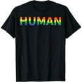 thumbnail image 1 of We Are All Human LGBT Gay Rights Pride Ally Plus Size T-Shirt, 1 of 4