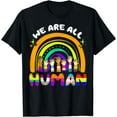 thumbnail image 1 of We Are All Human Pride Ally Rainbow LGBT Flag Gay Pride T-Shirt, 1 of 4