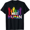thumbnail image 1 of We Are All Human Pride Gear LGBT Rainbow Flag Ally T-Shirt, 1 of 5