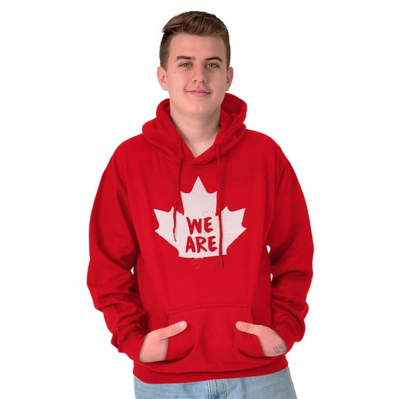 We Are Canada Slogan Maple Leaf Hoodie Sweatshirt Women Men Brisco Brands L