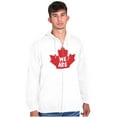 thumbnail image 1 of We Are Canada Slogan Maple Leaf Unisex Fleece Graphic Zip Up Hoodie Brisco Brands 3X, 1 of 5