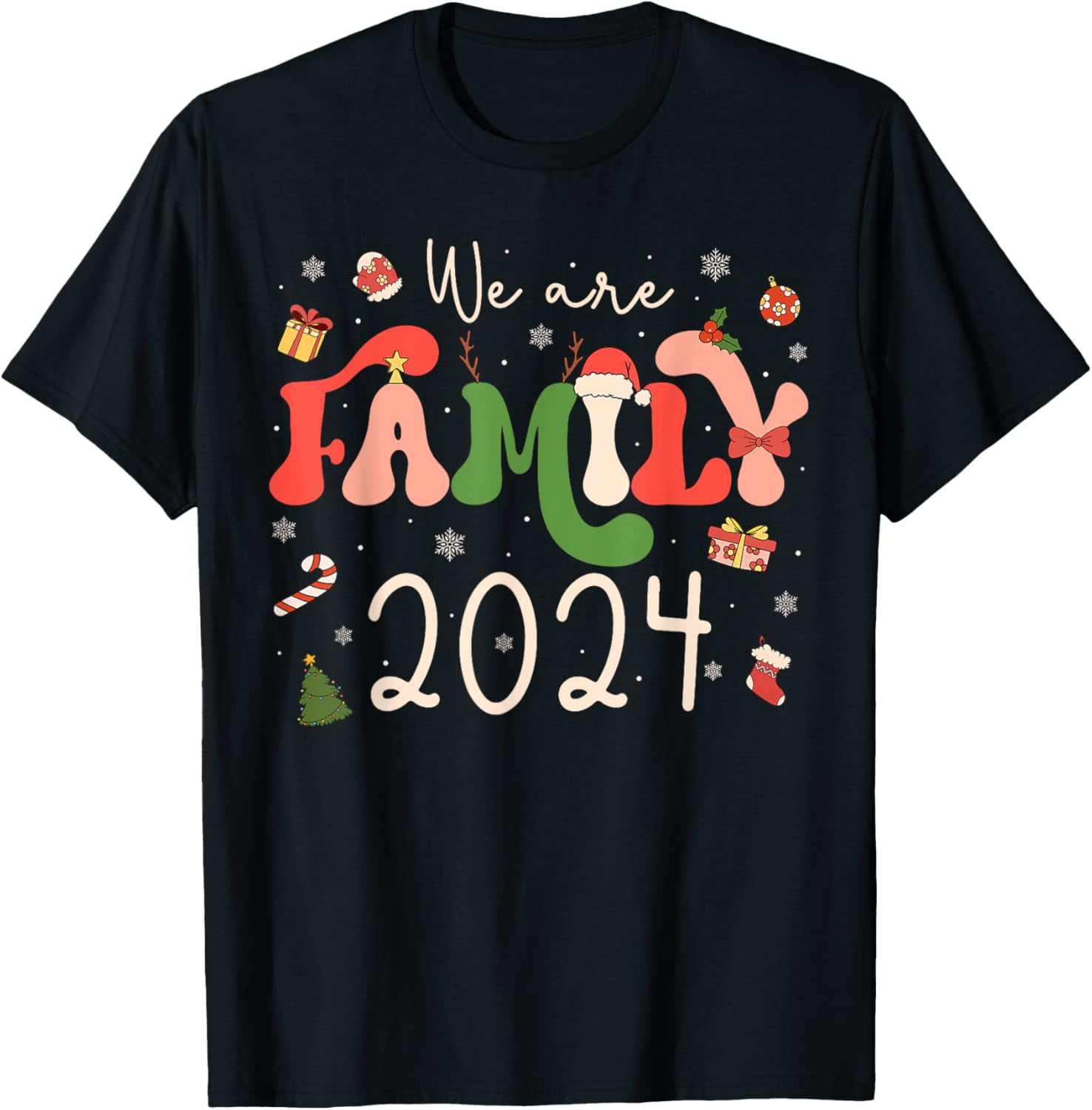 We Are Family 2024 Christmas Tree Santa Pjs Group Matching TShirt