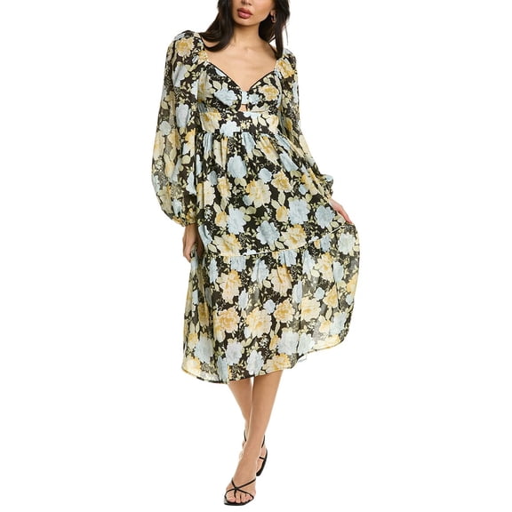 We Are Kindred womens  Isabella Midi Dress, 4, Grey